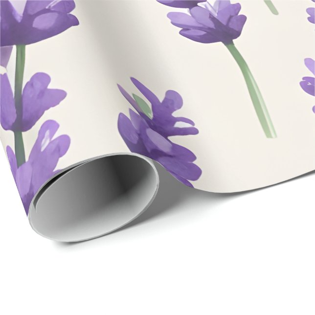 French Lavender Fields Watercolor Wrapping Paper (Roll Corner)