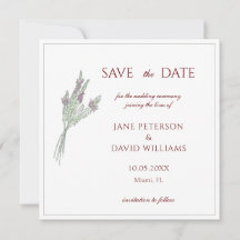 French lavender Save the Date Invitation