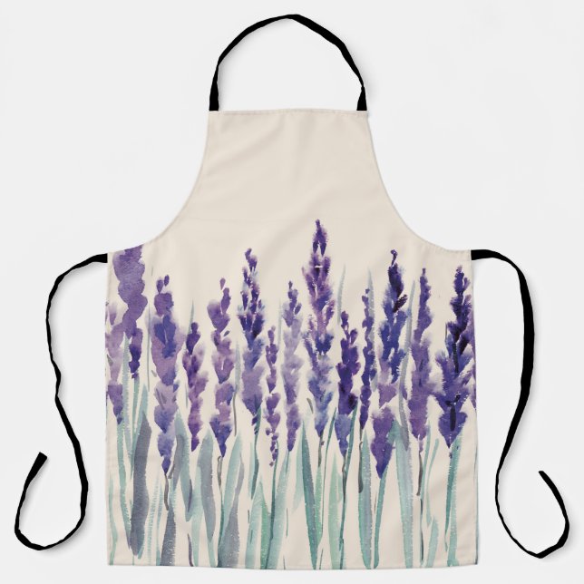 French Lavender: Watercolor Illustration Apron (Front)