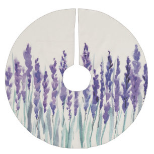 French Lavender: Watercolor Illustration Brushed Polyester Tree Skirt