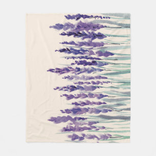 French Lavender: Watercolor Illustration Fleece Blanket