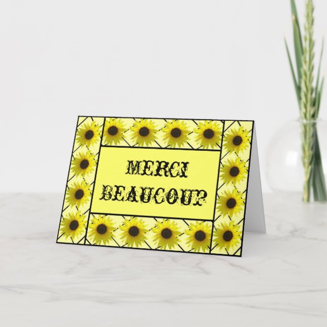 French Le Tournesol Thank You Card  (Front)