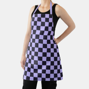 French lilac chequerboard pattern apron