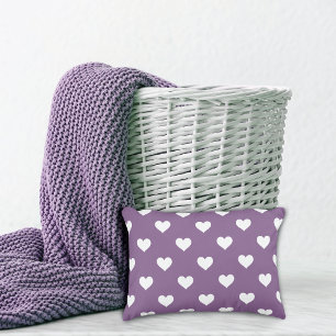 French Lilac Mini Hearts Pattern Decorative Cushion