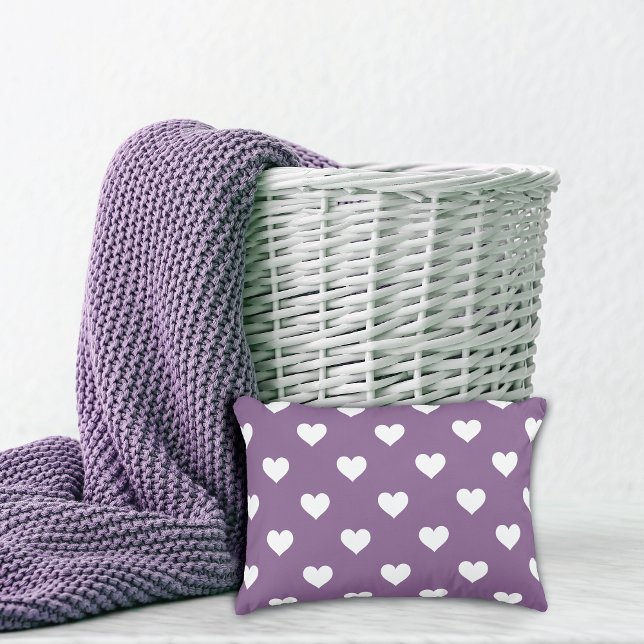 French Lilac Mini Hearts Pattern Decorative Cushion (Creator Uploaded)