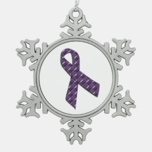 French Lilac Snowflake Pewter Christmas Ornament