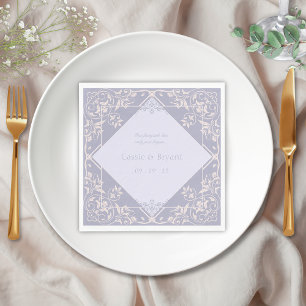 French Lilac Vintage Elegant Victorian Wedding Napkin