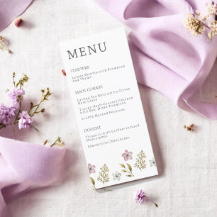 French Lilac Watercolor Floral Elegant Spring Menu