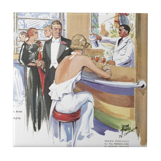 French Line The Gentle Art of Civilised Living Tile (Front)