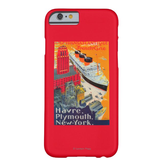 French Line Travel Poster, Havre to Plymouth, NY Case-Mate iPhone Case (Back)