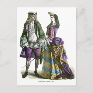 French lord and lady 18th Century Fashion Postcard