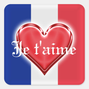 French Love Square Sticker