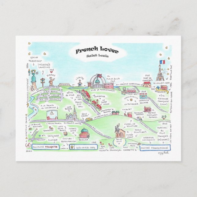 French Lover Small Postcard (Front)