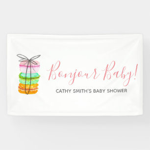 French macaron baby shower sign banner