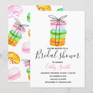 French macaron bridal shower party invitation