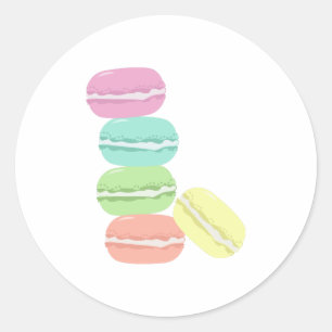 French Macaron Classic Round Sticker