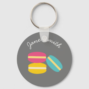 French macaron colorful cakes key ring