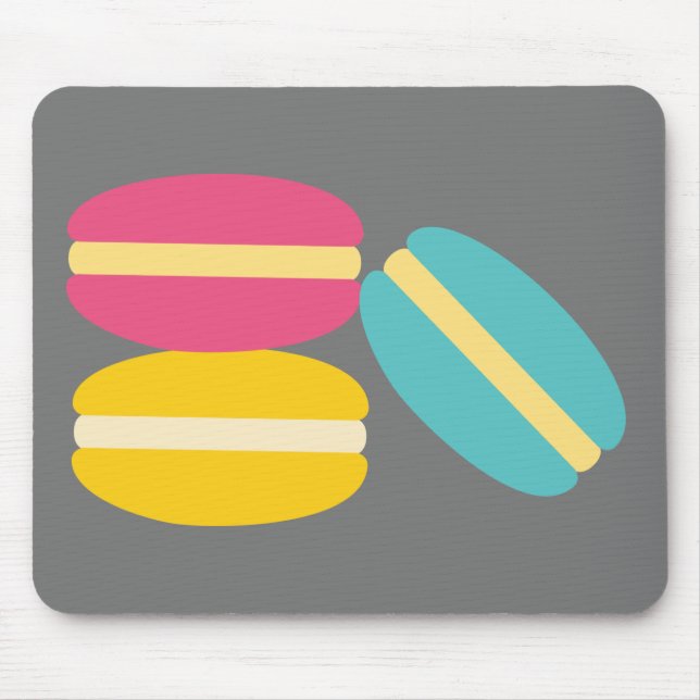 French macaron colourful cakes mouse mat (Front)