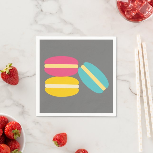French macaron colourful cakes napkin (Insitu)