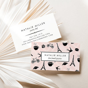 French Macaron & Croissant   Pastry Chef Business Card