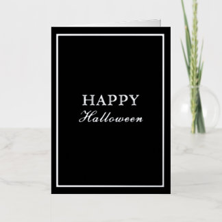 French Macaron Happy Halloween Black Foil Holiday Card