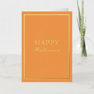 French Macaron Happy Halloween Orange Foil Holiday Card