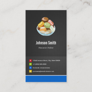 French Macaron Maker Macaroons Creative Innovative Business Card