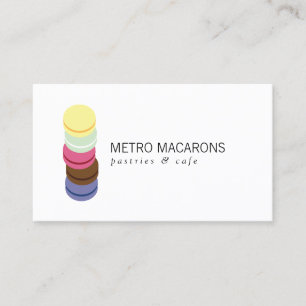 FRENCH MACARON STACK LOGO for Bakery, Pastry Chef Business Card