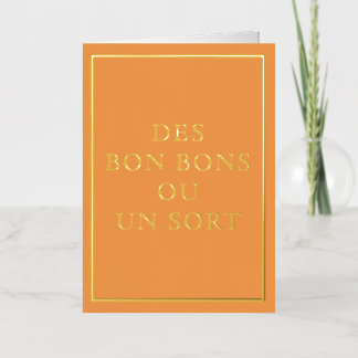 French Macaron Trick or Treat Orange Foil Holiday Card