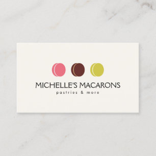 FRENCH MACARON TRIO LOGO for Bakery, Pastry Chef Business Card