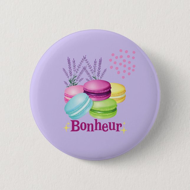  French Macarons 6 Cm Round Badge (Front)