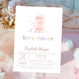 French Macarons Baby Shower Invitation