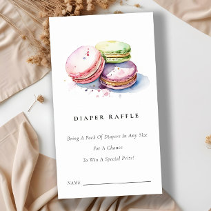 French Macarons Bakery Diaper Raffle Baby Shower Enclosure Card