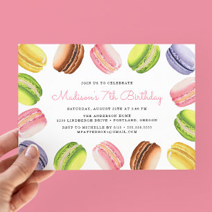 French Macarons Birthday Party Invitation