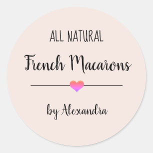 French Macarons blush pink script  Classic Round Sticker