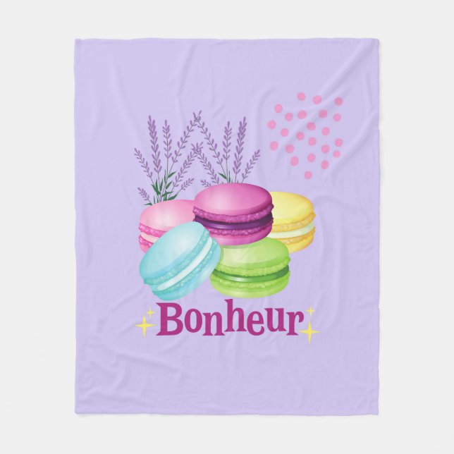 French Macarons Fleece Blanket (Front)
