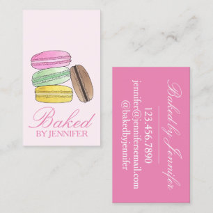 French Macarons Food Baking Pastry Chef Bakery Business Card