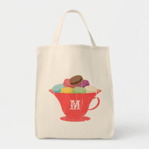 French Macarons in Red Teacup Monogram Bag