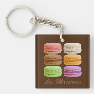 French Macarons, Multi-Coloured Pastels  Key Ring