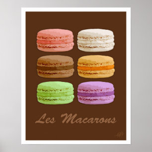 French Macarons - muti-coloured pastels Poster