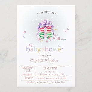 French Macarons,Polka Dots Baby Shower Invitation