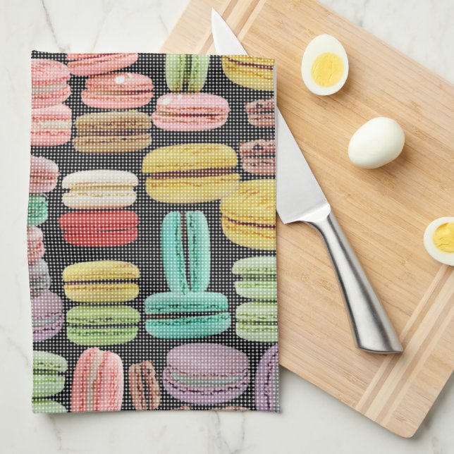 French Macarons Pop Art Tea Towel (Quarter Fold)