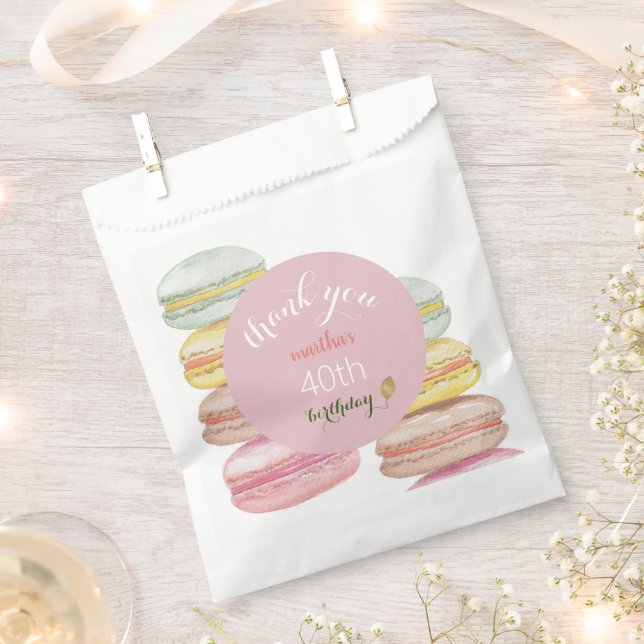 French Macarons Watercolor Hand-painted Favour Bags (Clipped)
