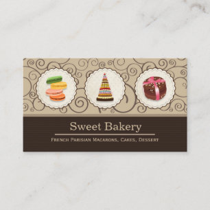 French Macaroons - Custom Dessert Bakery Store Business Card