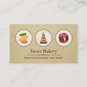 French Macaroons - Custom Dessert Bakery Store Business Card
