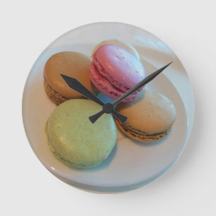 French Macaroons Round Clock
