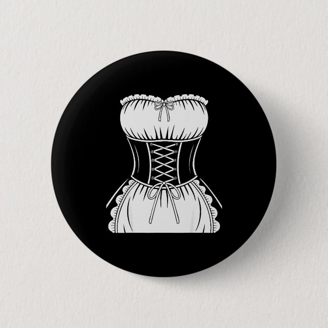 French Maid Shirt Adult Men Women Anime Cosplay Co 6 Cm Round Badge (Front)