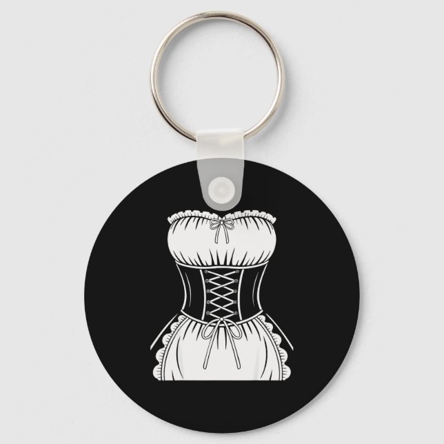 French Maid Shirt Adult Men Women Anime Cosplay Co Key Ring (Front)