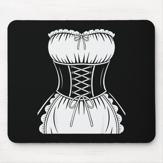 French Maid Shirt Adult Men Women Anime Cosplay Co Mouse Mat (Front)