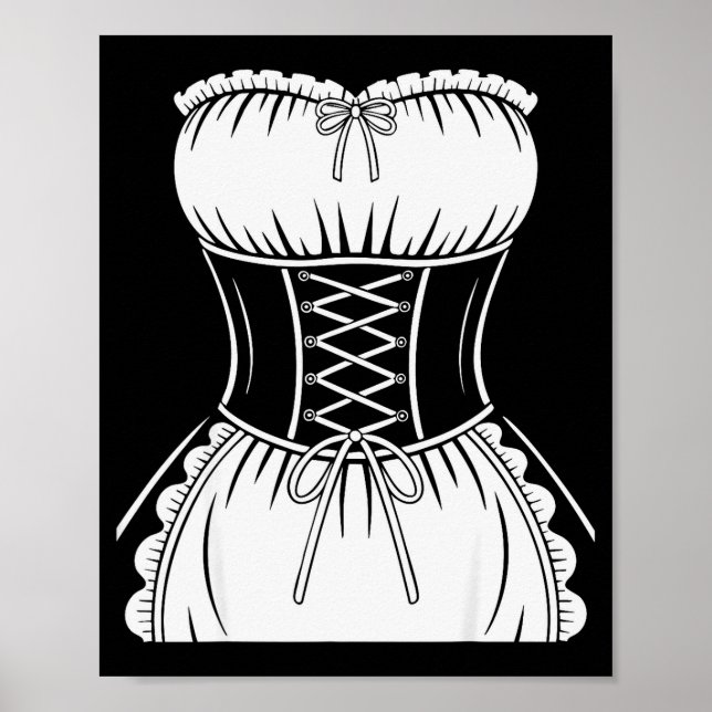 French Maid Shirt Adult Men Women Anime Cosplay Co Poster (Front)